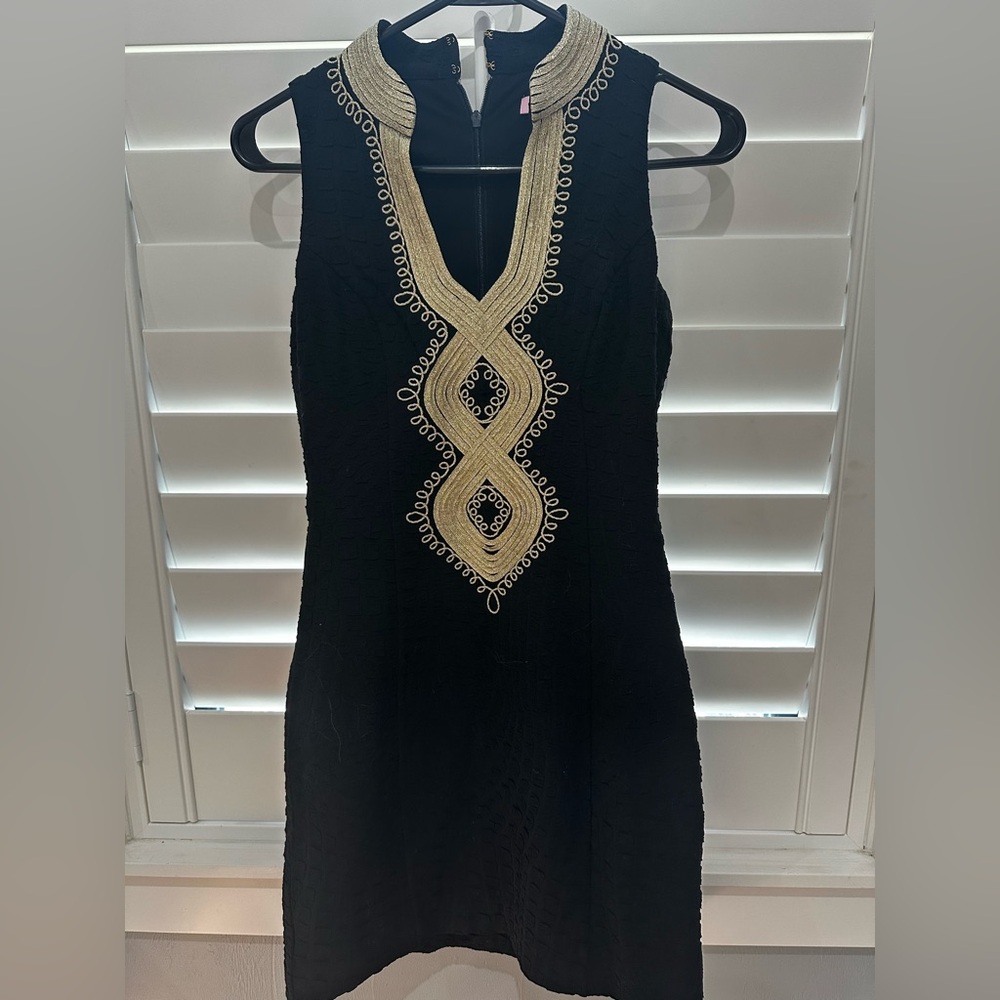 Lilly Pulitzer Black and Gold Dress